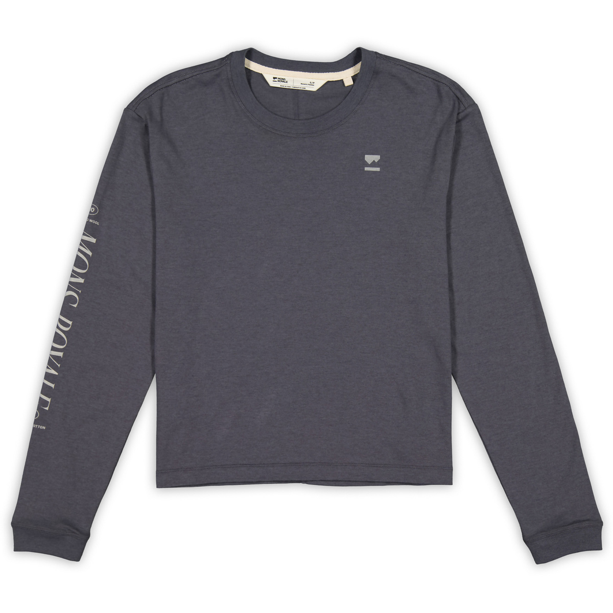 Mons Royale Donna Maglia a manica lunga Yonder Merino Organic Cotton (Taglia XS, Grigio)