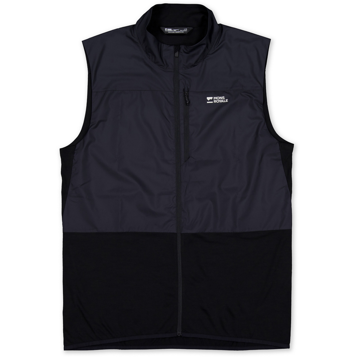 Mons Royale Herren Diversion Merino Wind Weste (Größe L, schwarz)