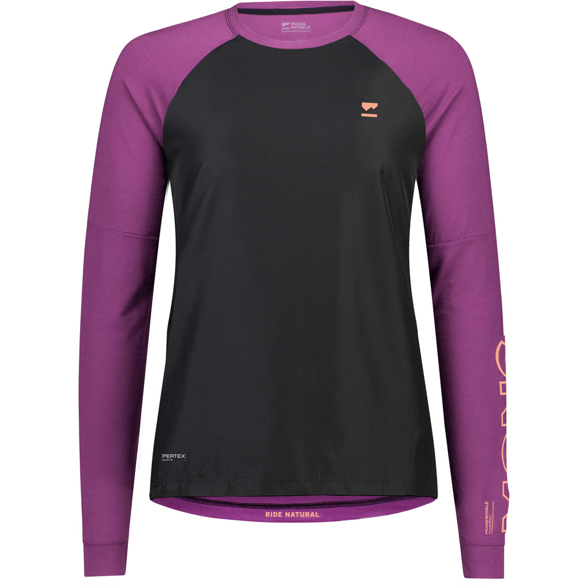 Mons Royale Donna Maglia a manica lunga Tarn Merino Bike Wind (Taglia M, Viola)