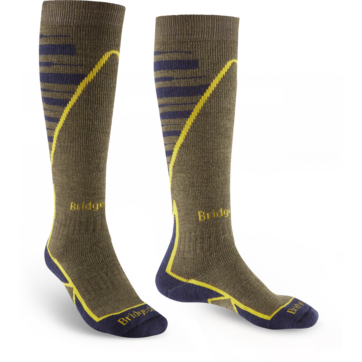 Bridgedale Herren Ski Midweight Plus Socken (Größe 36 , oliv)