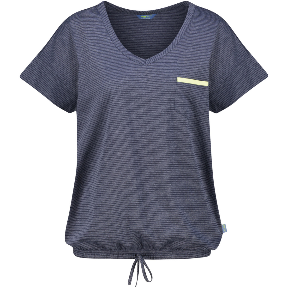 Meru Donna Maglietta Rundu Wb (Taglia S, Blu)