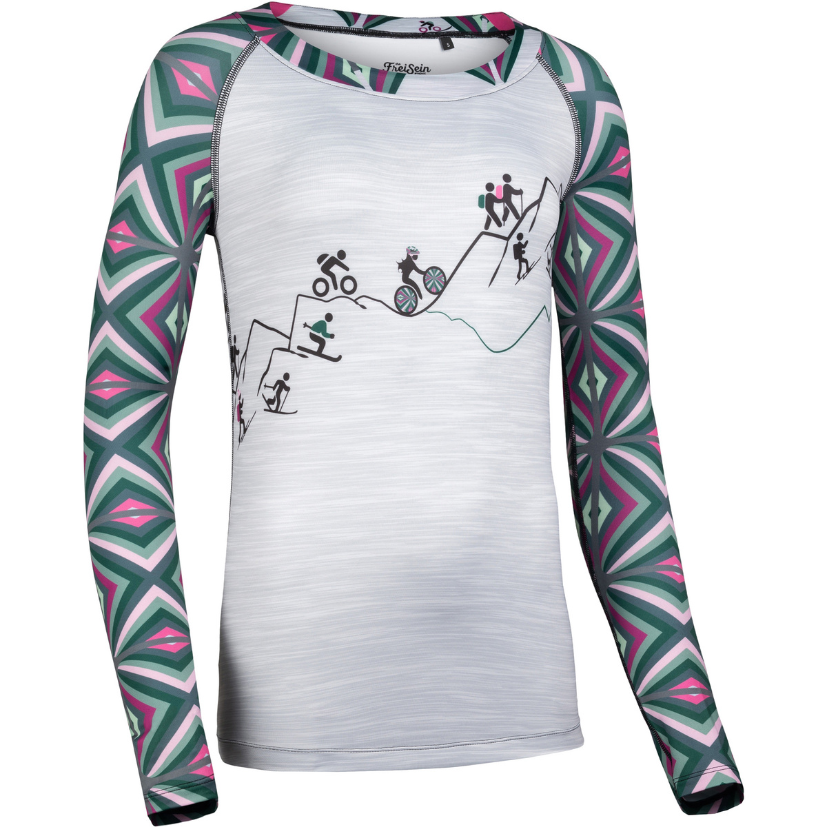 FreiSein Femme T-shirt long TakeCare (taille XL, Gris)