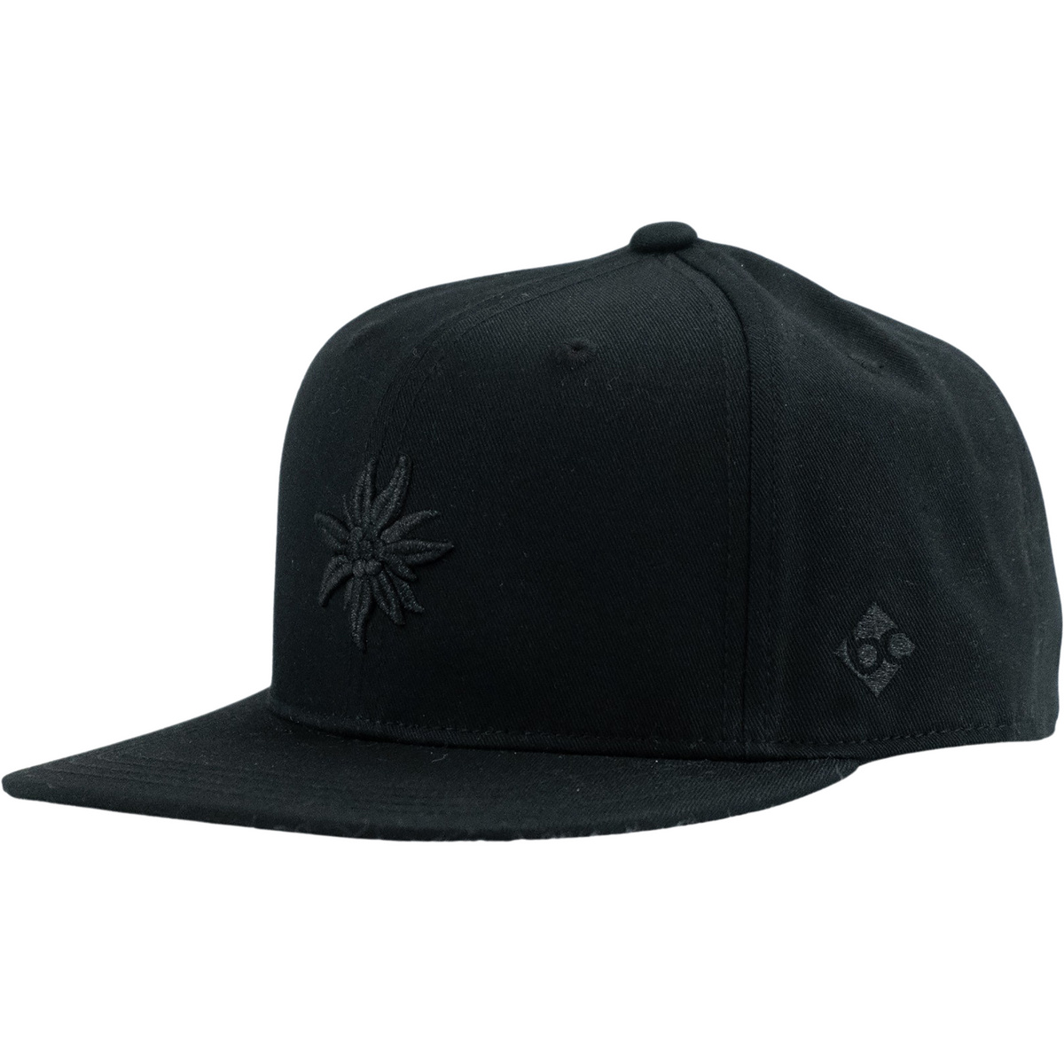 Bavarian Caps Edelweiß: Black Edition Flat Cap (Größe ONE SIZE, schwarz)