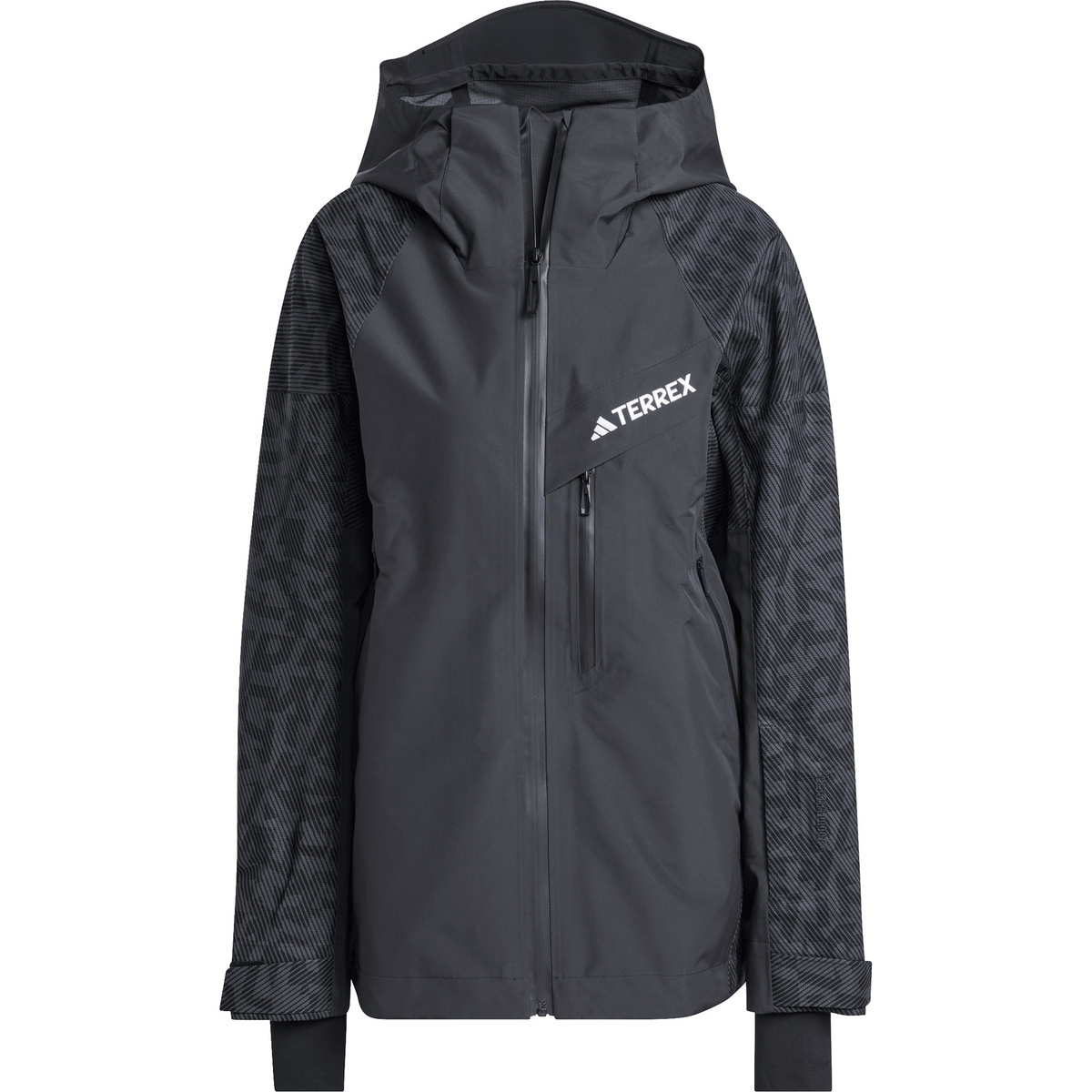 adidas Terrex Damen Techrock Hybrid Primeknit Climaproof Jacke (Größe M, schwa