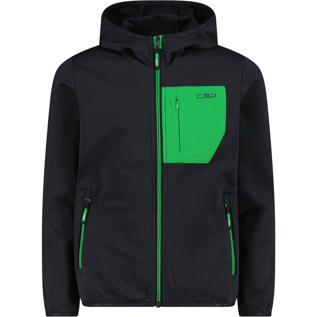 CMP Bambino Giacca Hoodie (Taglia 110, Nero)