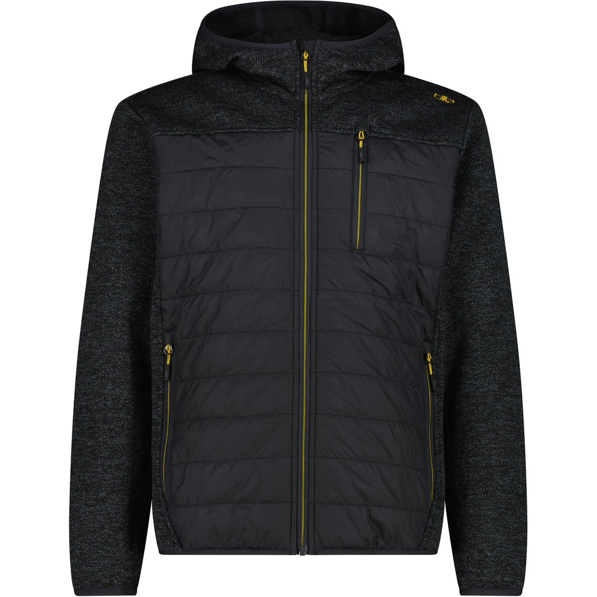 CMP Herren Hybrid Hoodie Jacke (Größe XXL, schwarz)