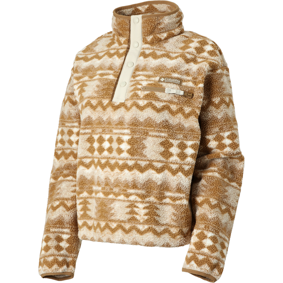 Columbia Damen Helvetia II Printed Cropped Pullover (Größe L, beige)