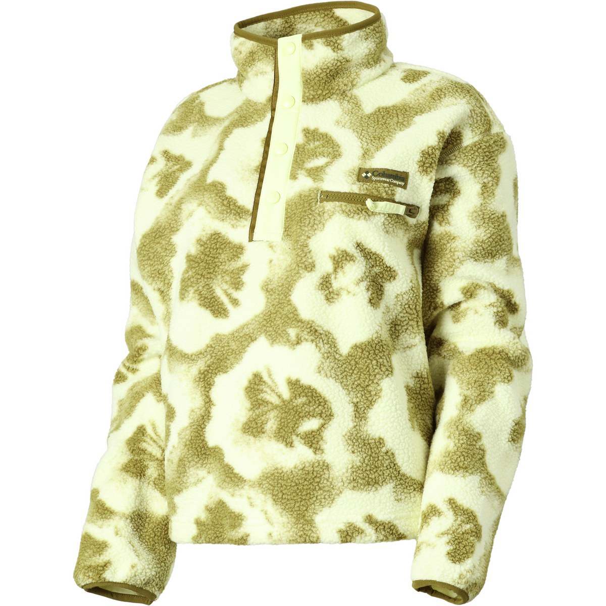 Columbia Damen Helvetia II Printed Cropped Pullover (Größe L, gelb)