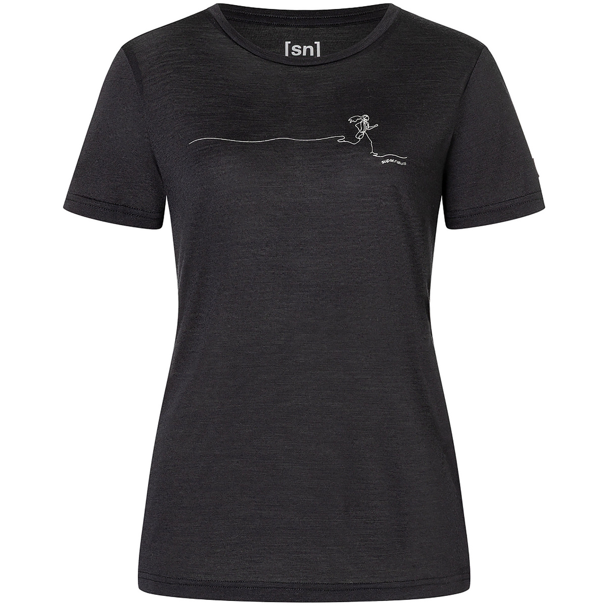 Super.Natural Donna Maglietta Running (Taglia L, Nero)