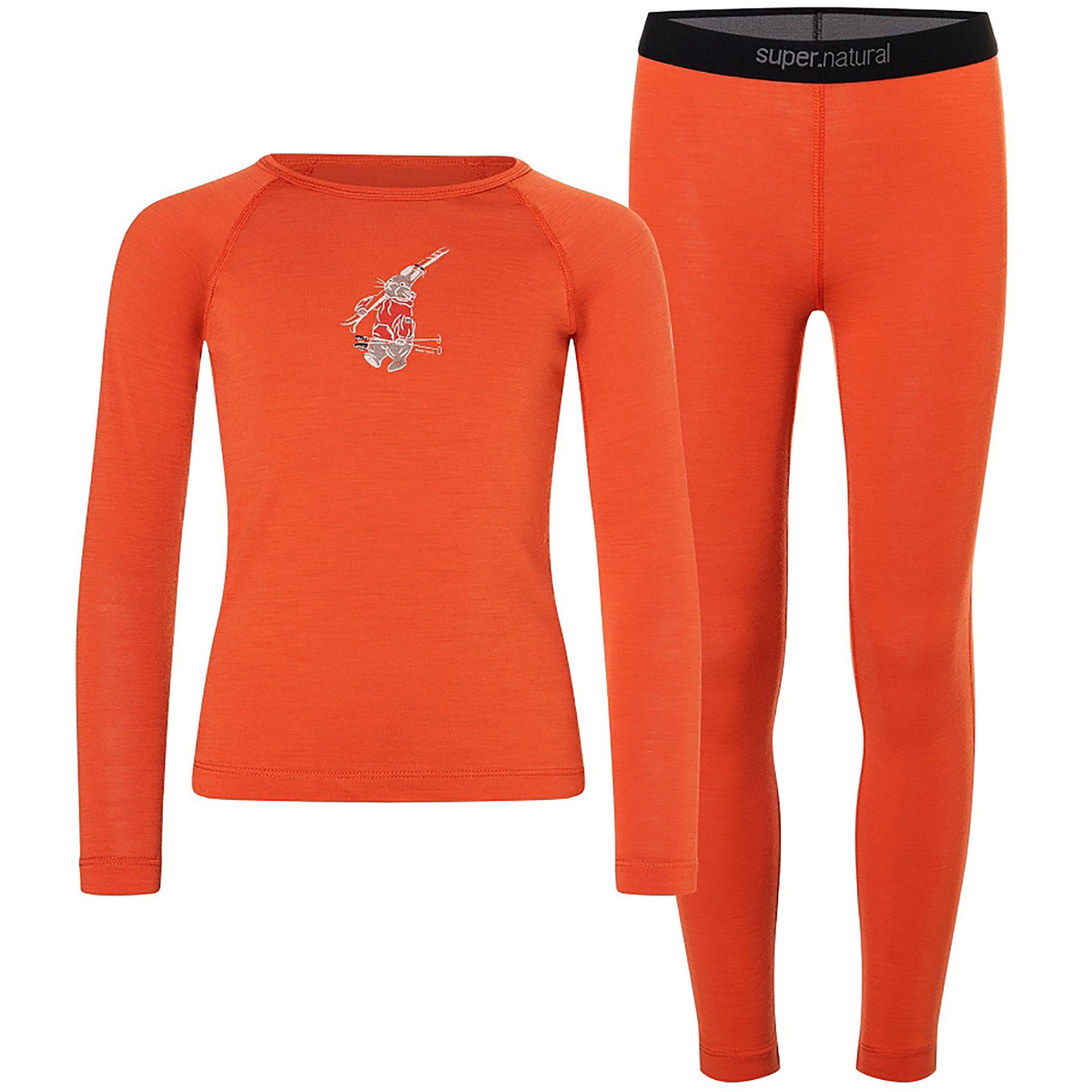 Super.Natural Kinder Tundra175 Ski Bunny Unterwäsche Set (Größe 128, orange)