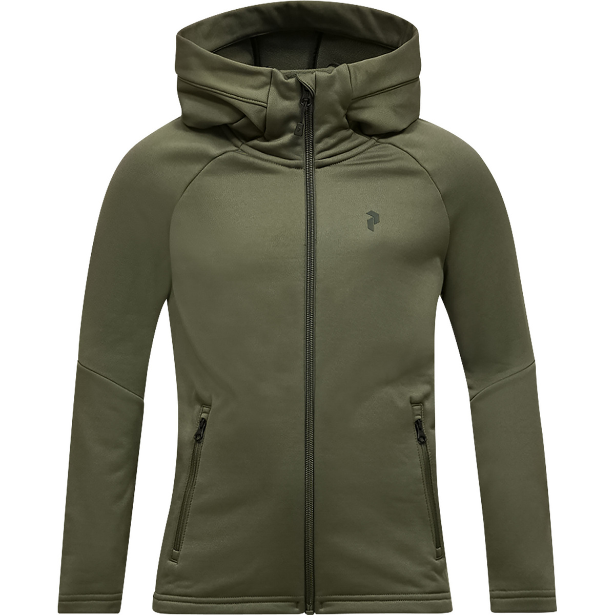 Peak Performance Kinder Rider Essentials Hoodie Jacke (Größe 140, oliv)