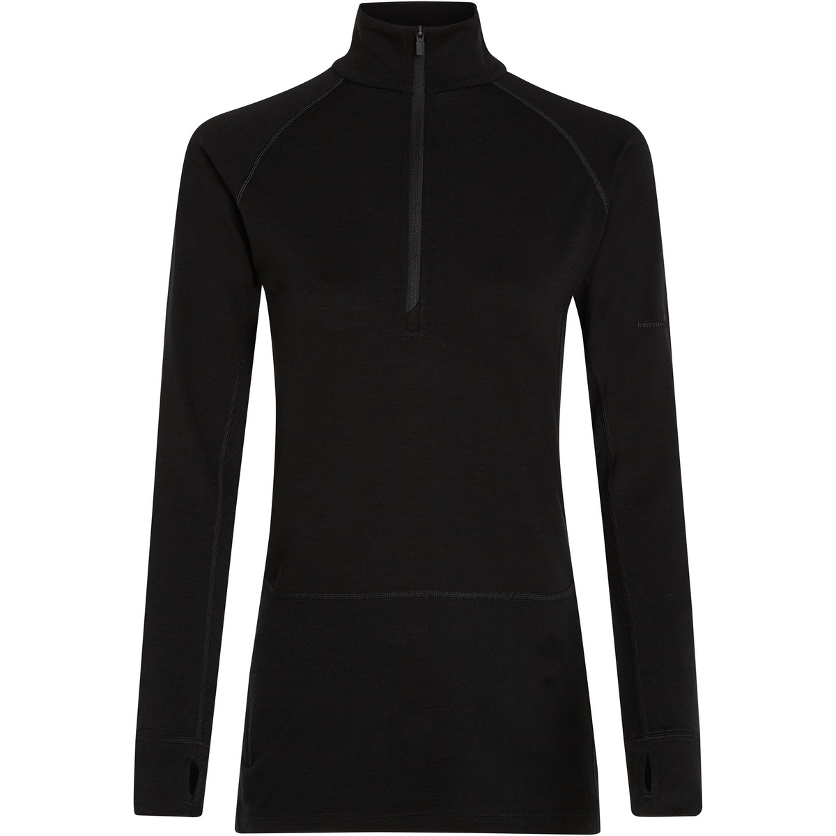 Icebreaker Damen Merino 200 ZoneKnit Half Zip Longsleeve (Größe L, schwarz)