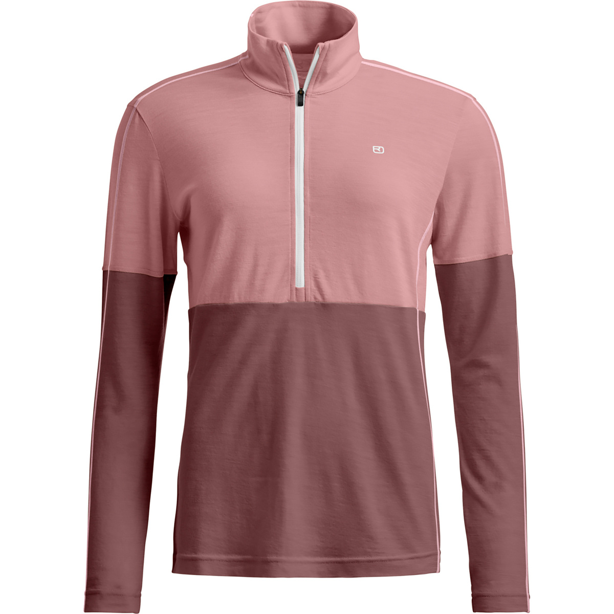 Ortovox Damen 185 Rock'N'Wool Zip Longsleeve (Größe S, rosa)