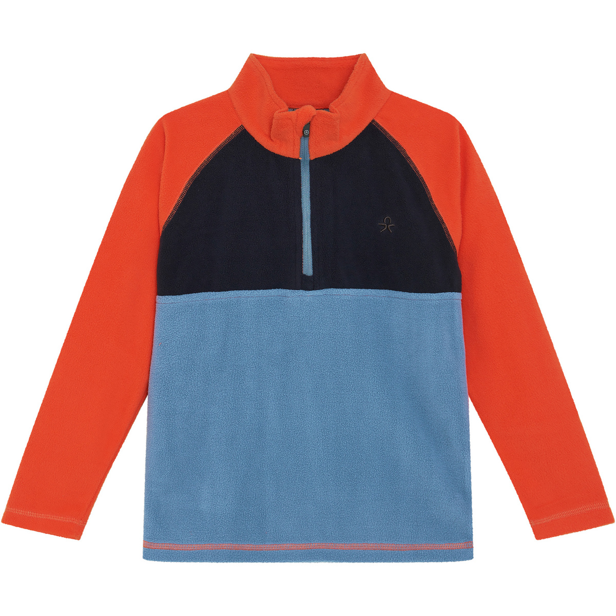 Color Kids Kinder Colorblock Fleece Pullover (Größe 140, rot)