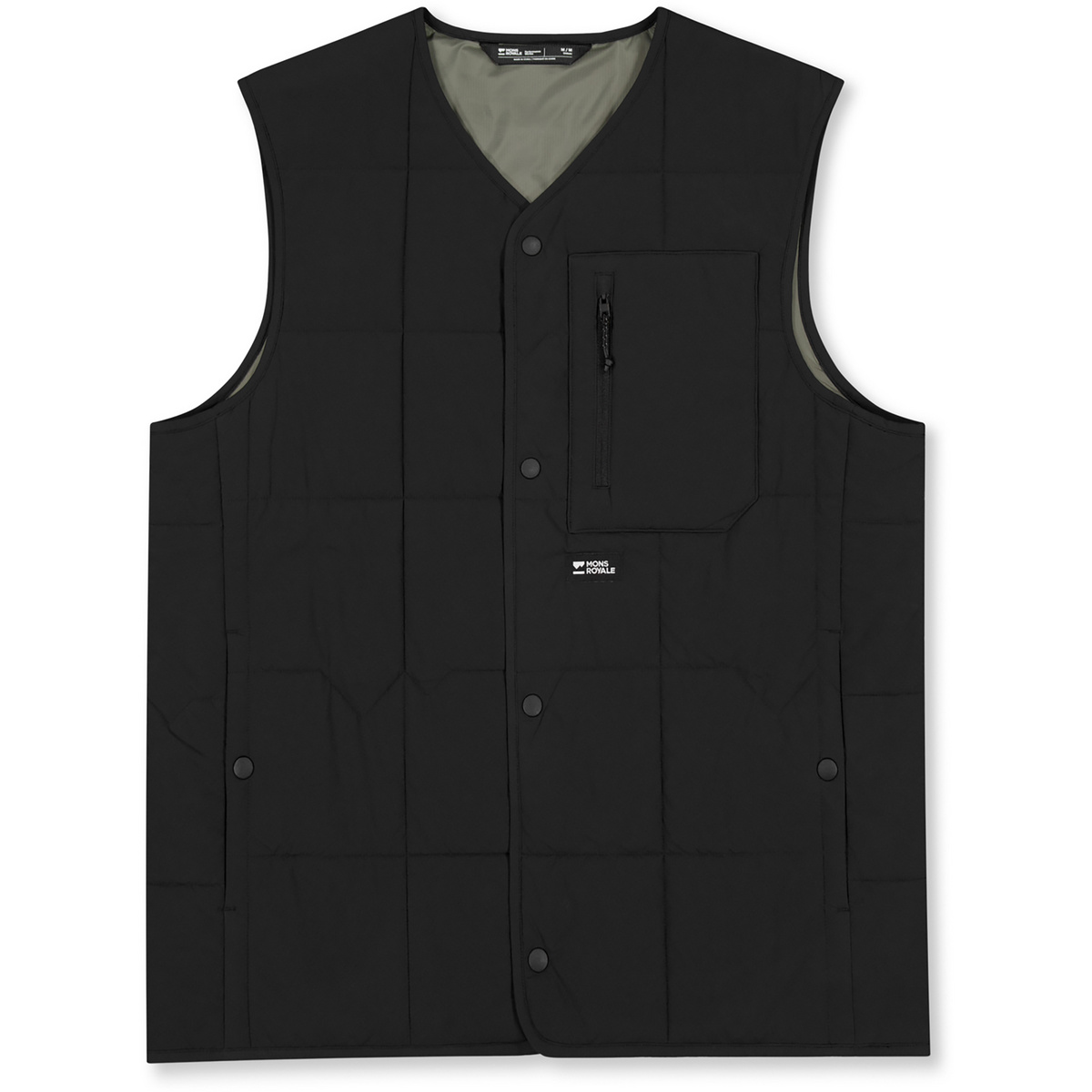 Mons Royale Gilet Stacker Merino Insulated (Taglia L, Nero)