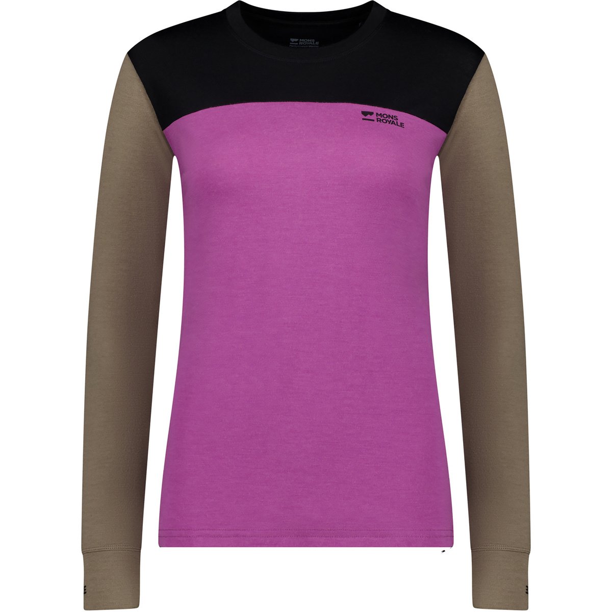 Mons Royale Femme T-shirt long Yotei Merino (taille XL, Violet)