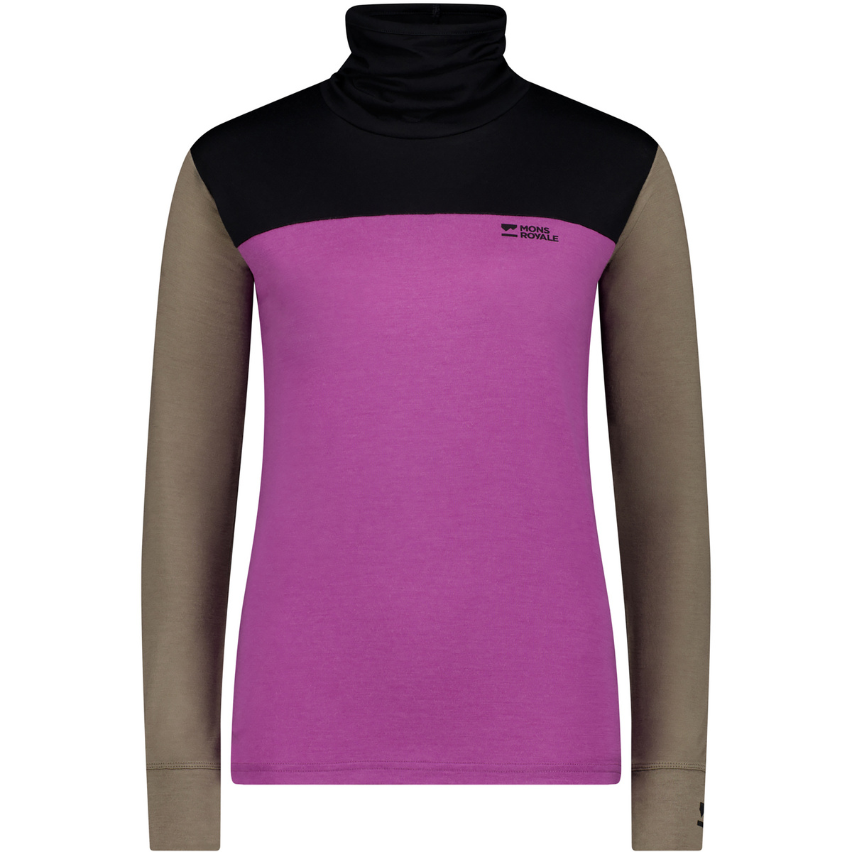 Mons Royale Damen Yotei Merino High Neck Longsleeve (Größe L, lila)