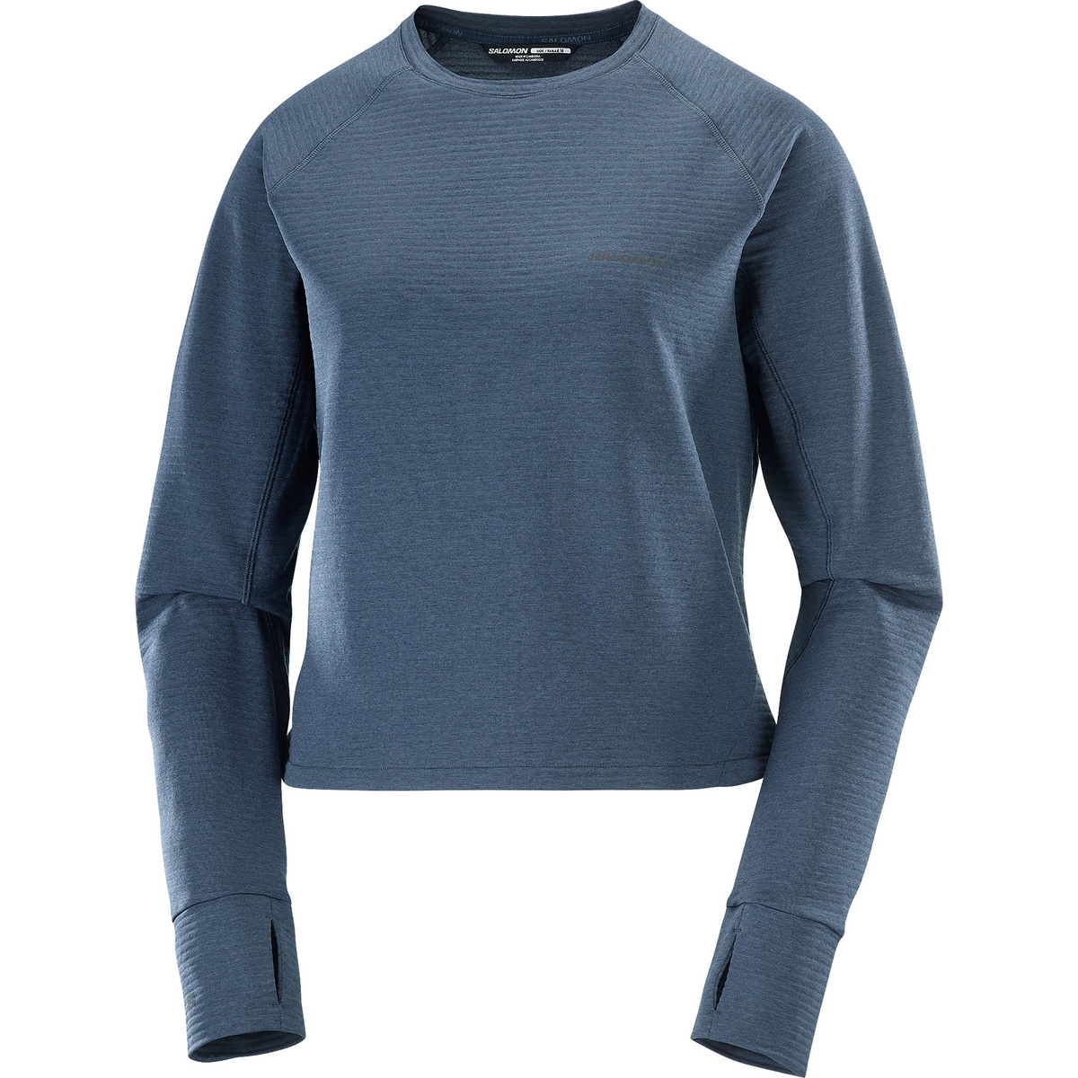 Salomon Donna Pullover Sntial Lightwarm Crewneck (Taglia L, Blu)