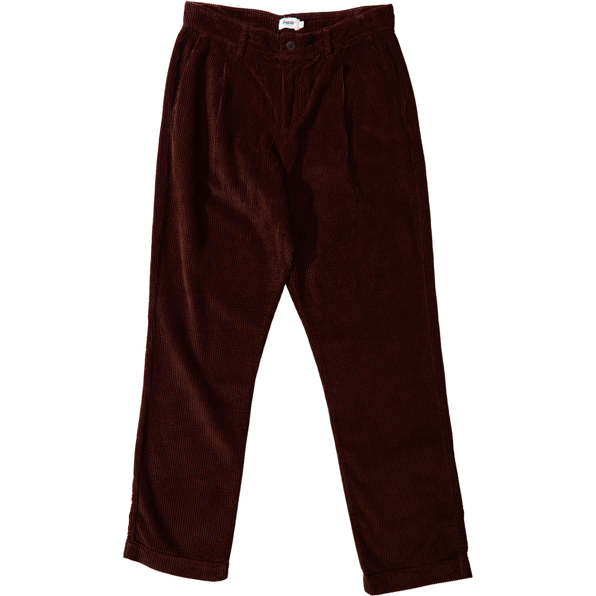 Brava Fabrics Herren Corduroy Pleated Chino Hose (Größe S, braun)