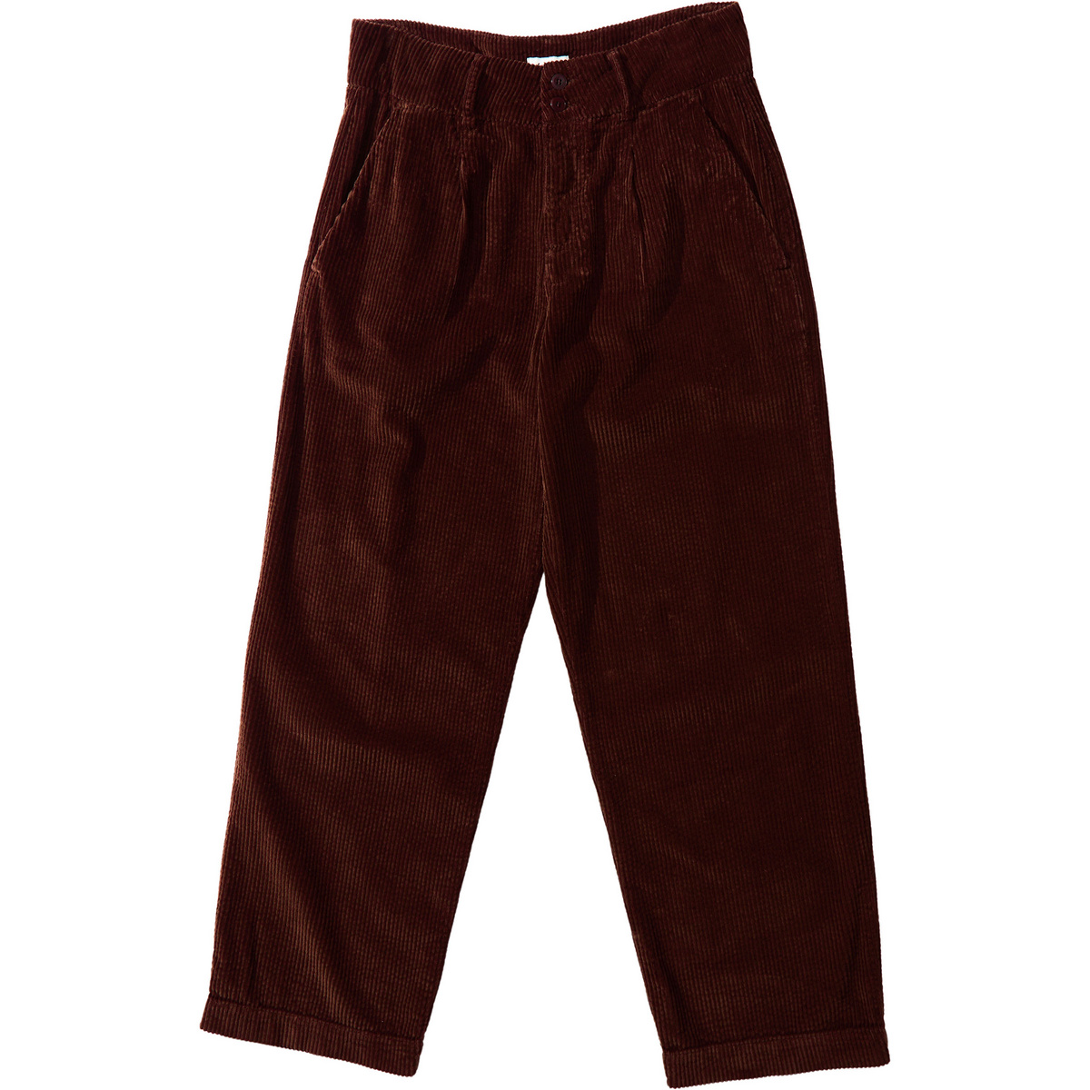 Brava Fabrics Donna Pantaloni Corduroy Pleated (Taglia XXL, Marrone)