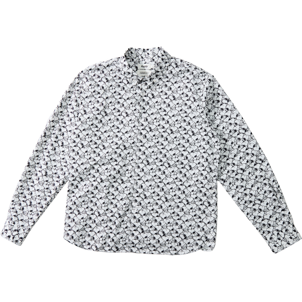 Image of Brava Fabrics Uomo Camicia Peanuts B&W Cotton