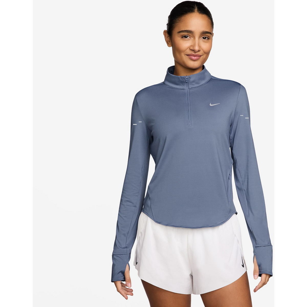 Nike Damen Swift Zip Longsleeve (Größe M, blau)