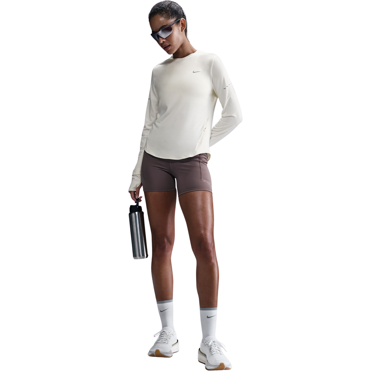 Nike Damen Swift Longsleeve (Größe L, sail-reflective silv)