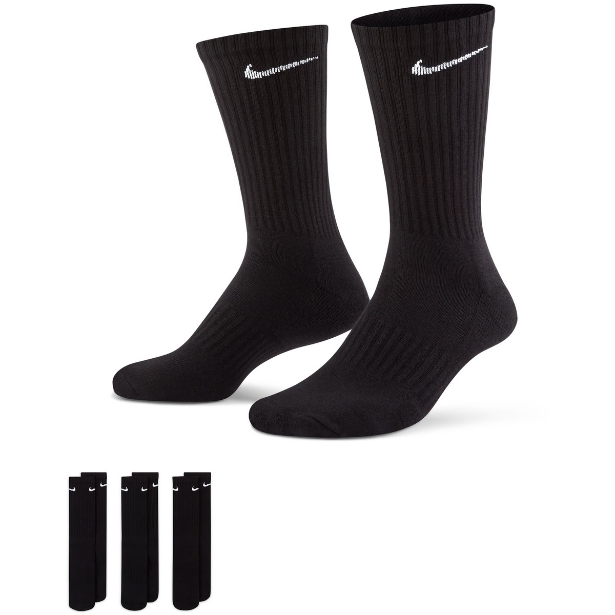 Nike Everyday Cushioned 3er Pack Socken (Größe 34 , schwarz)