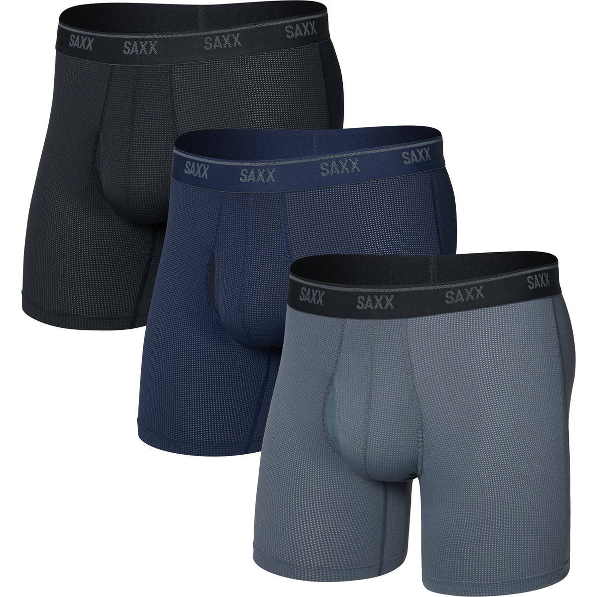 Saxx Underwear Herren Quest Quick-Dry Brief Fly 3er Pack Boxer (Größe L, blau)