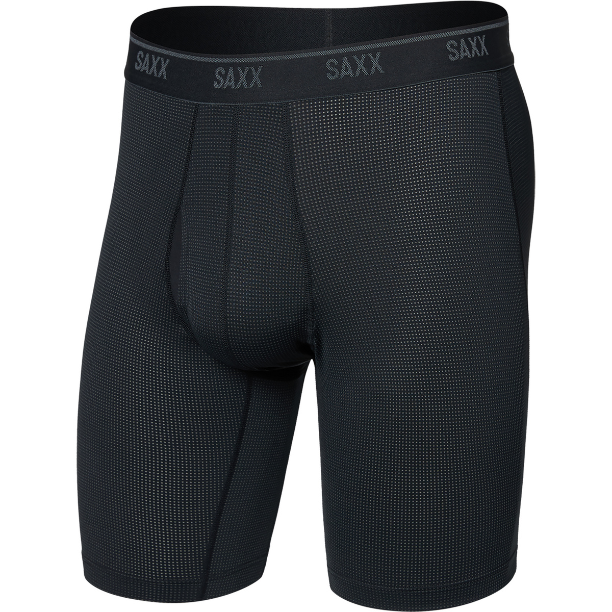 Saxx Underwear Homme Boxer Quest Quick-Dry Mesh Long (taille XL, Noir)