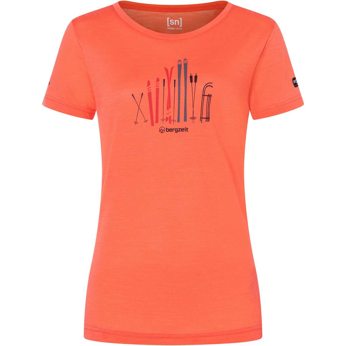 Bergzeit Basics Damen Super.Natural Ski Shelter T-Shirt (Größe S, orange)