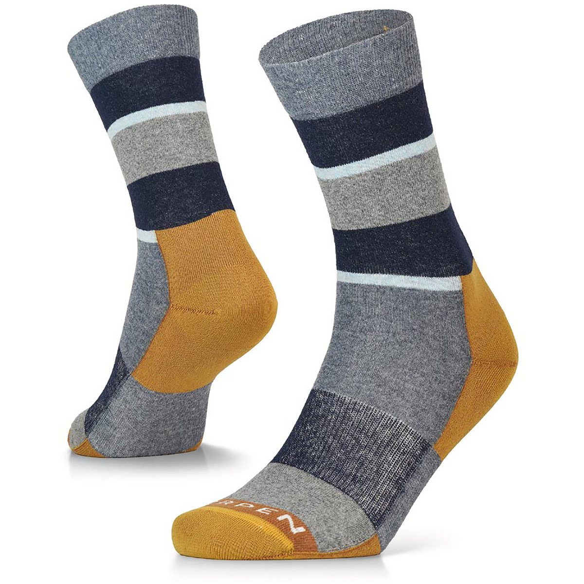 Lorpen Lifestyle Wool Stripe Crew Socken (Größe 35 , blau)