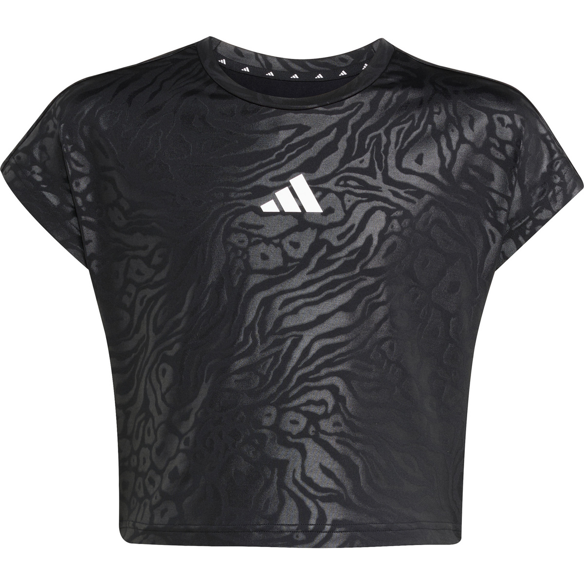 Image of adidas Kinder Animal Print Crop T-Shirt