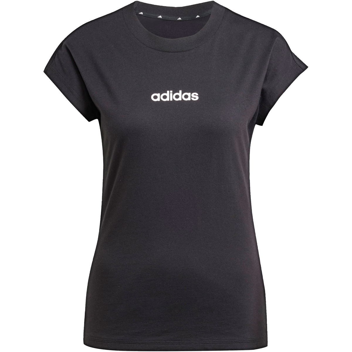 adidas Femme T-shirt Essentials Linear Cotton (taille S, Noir)