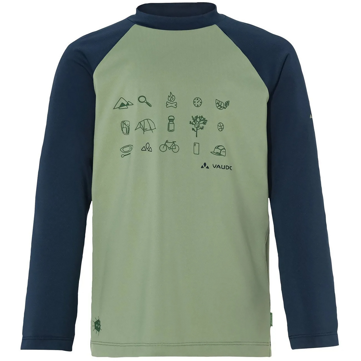 Vaude Bambino Maglia a manica lunga Solaro III (Taglia 92, Verde)