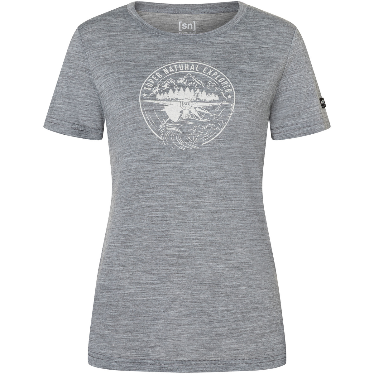 Super.Natural Damen Exploring T-Shirt (Größe M, grau)