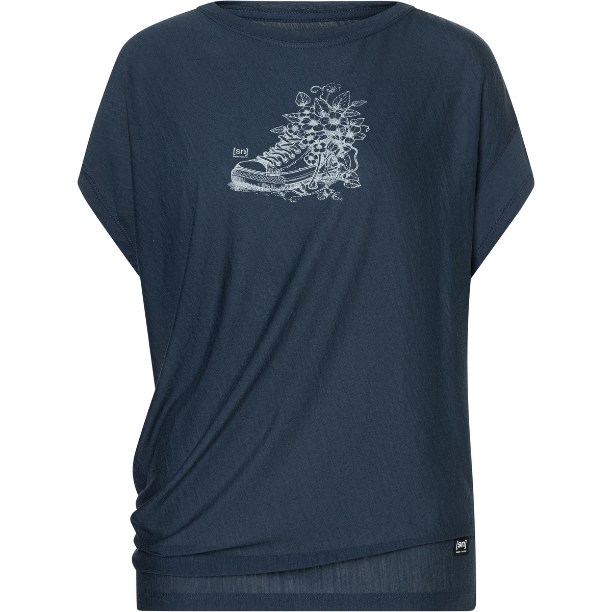 Super.Natural Damen Flower Sneakers Loose T-Shirt (Größe M, blau)