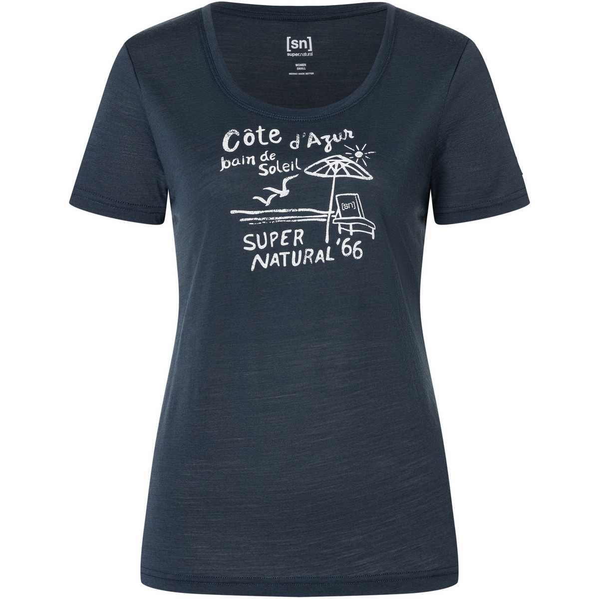 Super.Natural Damen Cote D'azur T-Shirt (Größe L, blau)