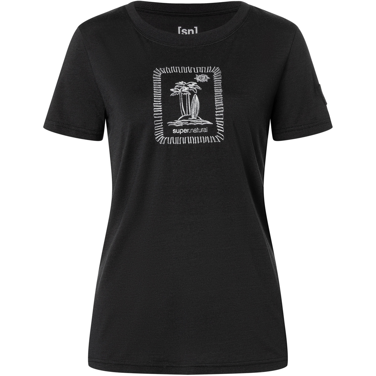 Super.Natural Damen PalIsland Bio J T-Shirt (Größe L, schwarz)
