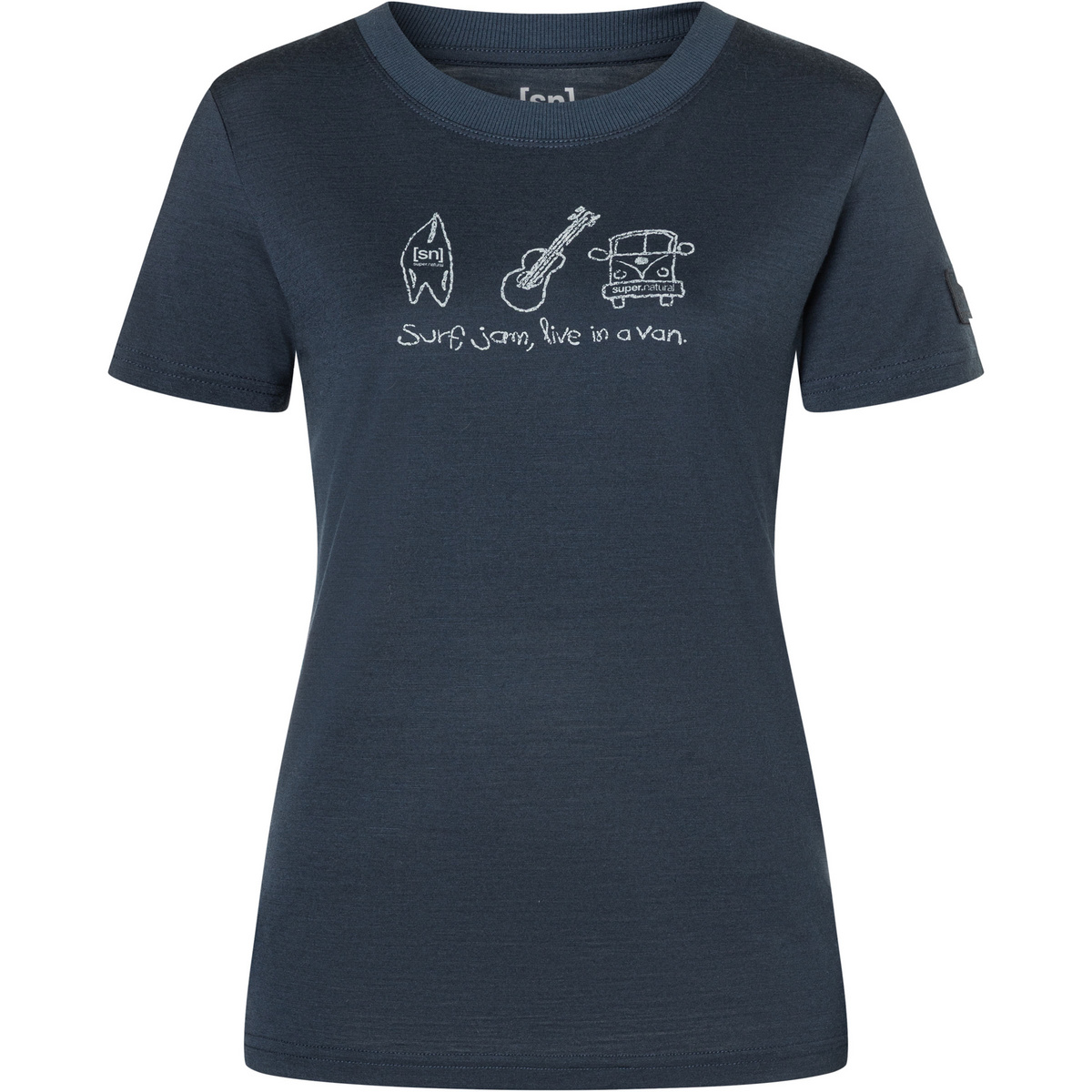 Super.Natural Damen Van Life Bio J T-Shirt (Größe S, blau)