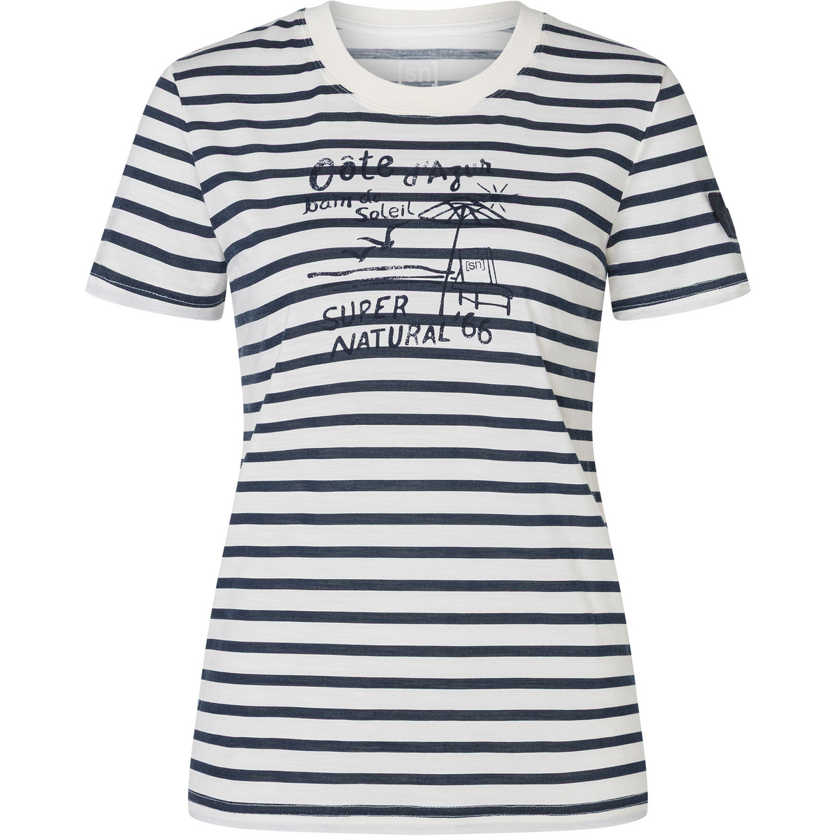 Image of Super.Natural Damen Stripe Cote D'azur Bio J T-Shirt