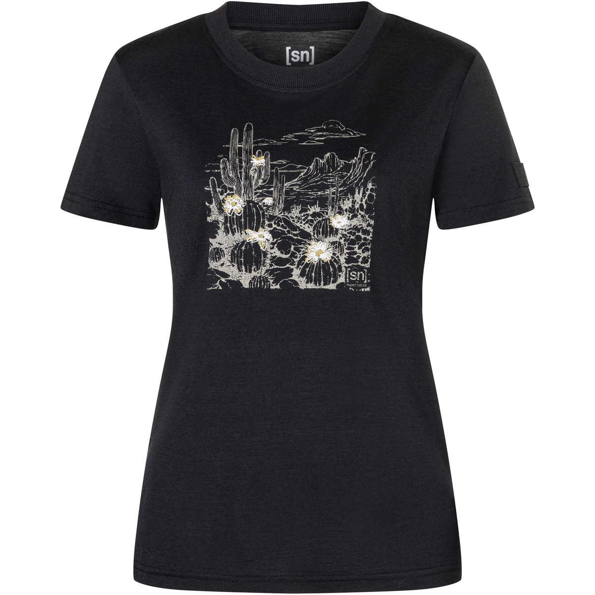 Super.Natural Damen Cactus World Bio J T-Shirt (Größe S, schwarz)