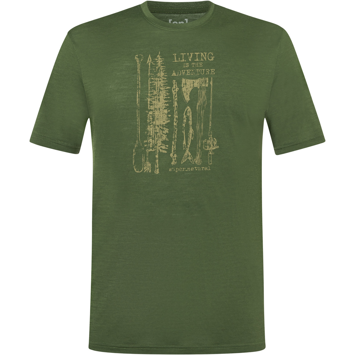 Super.Natural Herren Fishing Adventure T-Shirt (Größe M, oliv)