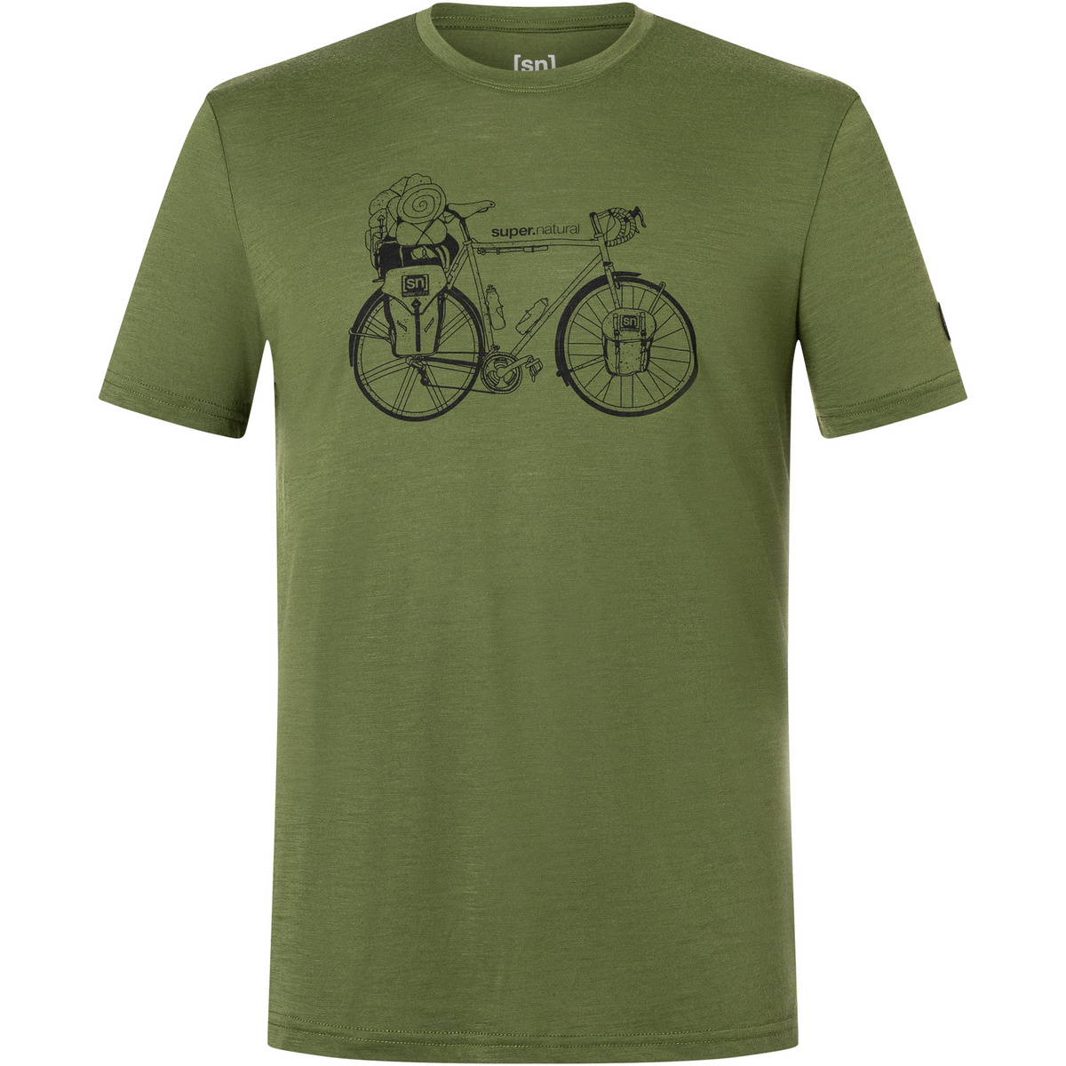 Super.Natural Herren Wander Wheel T-Shirt (Größe S, oliv)