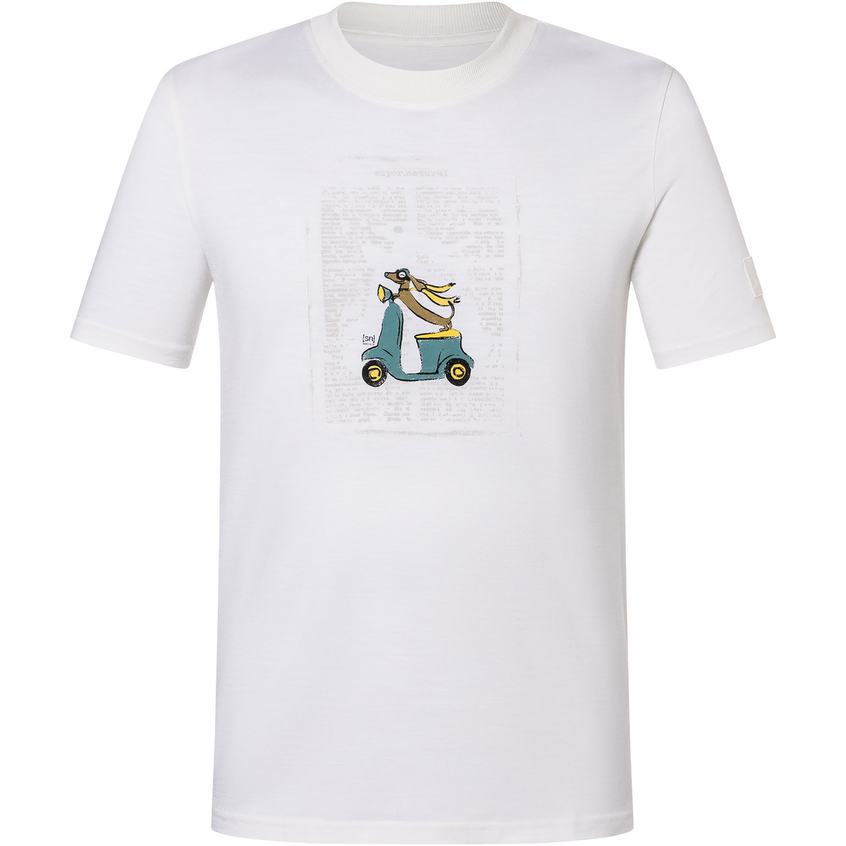 Super.Natural Herren Racing Dachshund Bio J T-Shirt (Größe M, weiss)
