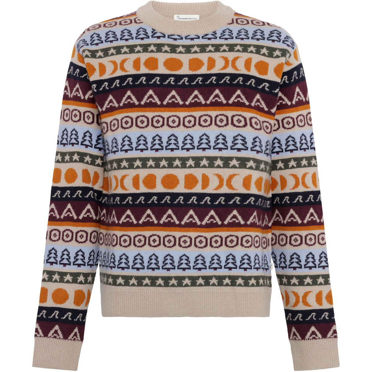 Image of KnowledgeCotton Apparel Pullover Striped Pattern Crew Neck Knit