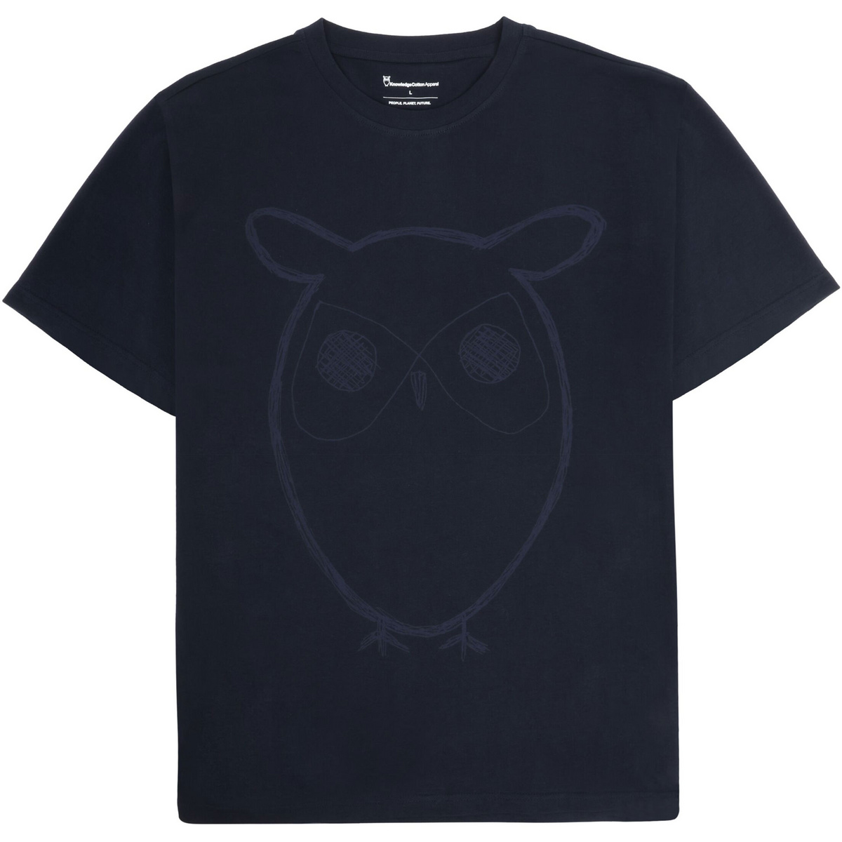 Image of KnowledgeCotton Apparel Uomo Maglietta Big Owl Front Print