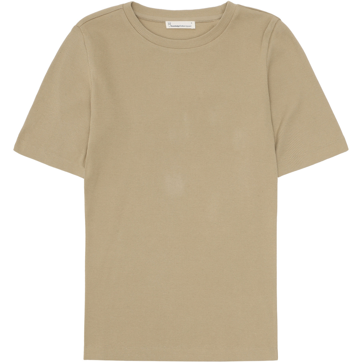 KnowledgeCotton Apparel Damen Rib T-Shirt (Größe L, beige)