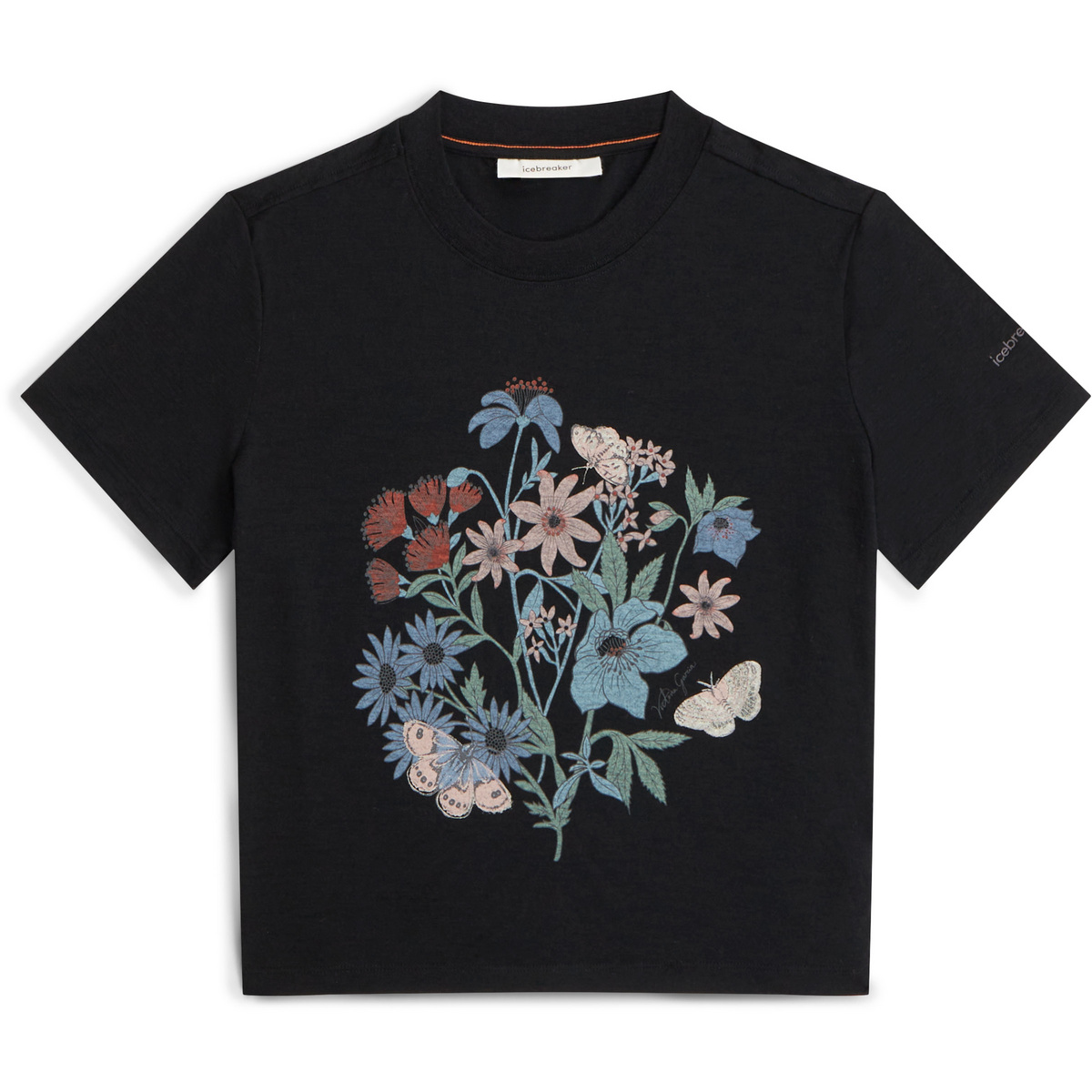 Image of Icebreaker Damen 150 Tech Lite Crop NZ Flora T-Shirt