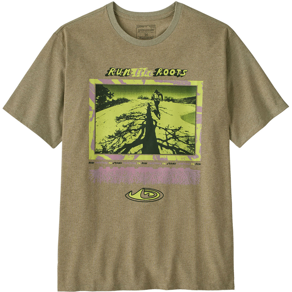 Patagonia Herren Run Like Roots Responsibili T-Shirt (Größe S, oliv)